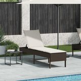  Ležaljka za sunčanje s jastukom smeđa 55x200x44 cm poli ratan | shoptok.hr
