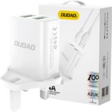 Dudao OMREŽNI POLNILEC UK 2XUSB-A 2.4A BEL + USB-C KABEL ZA TELEFON, (21834890) | Shoptok.si