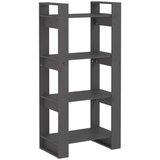 vidaXL Ormarić za knjige / pregrada sivi 60x35x125 cm masivno drvo | shoptok.hr