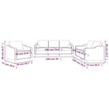  3-dijelni set sofa s jastucima svjetlosivi od tkanine | shoptok.hr