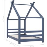  Otroški posteljni okvir siv iz trdne borovine 80x160 cm | Shoptok.si