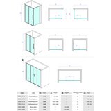 Copen stakleni paravan concept DEVON200 120x200cm staklo 6mm providno sa tankim ramom (C-02-22120) | Eponuda.com