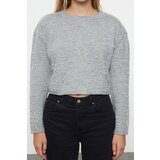 Trendyol Light Gray Crop Stone Embroidered Knitwear Sweater | ePonuda.com