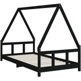  Okvir za dječji krevet crni 90 x 190 cm od masivne borovine | shoptok.hr