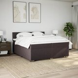 vidaXL Krevet s oprugama i madracem tamnosmeđi 200x200 cm od tkanine | shoptok.hr
