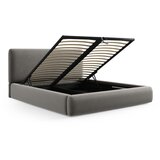 Cosmopolitan Design Sivi tapecirani bračni krevet s prostorom za odlaganje s podnicom 140x200 cm Colonel – | shoptok.hr
