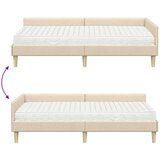  Kotni okvir postelje z matrico z vzmetnico 2 pcs krema blago, (5000123338) | Shoptok.si
