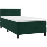 Box spring krevet s madracem tamnozeleni 90x190 cm baršunasti | shoptok.hr