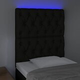  LED uzglavlje crno 80x7x118/128 cm od tkanine | shoptok.hr