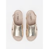 GOODIN Gold flat sandals with buckle | Shoptok.si
