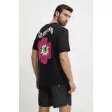Guess Bombažna kratka majica FLOWER moška, črna barva, F4GI01 I3Z11