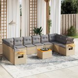  11-dijelni set vrtnih sofa od poliratana s jastucima crni 55 x 55 x 36 cm | shoptok.hr