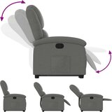 vidaXL Električni naslonjač na podizanje od tkanine tamnosivi | shoptok.hr