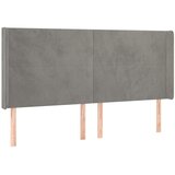  LED uzglavlje svjetlosivo 183 x 16 x 118/128 cm baršunasto | shoptok.hr