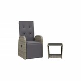  The Living Store Vrtna jedilna garnitura 2-delna z blazinami siv poli ratan - Vrtna Jedilna Garnitura, (21449470) | Shoptok.si