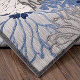 Lesnina XXXL PREPROGA ZA ZUNANJO UPORABO Floral 80/150 cm tkano modra, siva | Shoptok.si