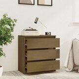 vidaXL Nočna omarica medeno rjava 60x36x64 cm trdna borovina | Shoptok.si