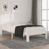 Maison Chic Posteljni okvir - Enojna postelja - Postelja za odrasle bel iz trdne borovine 90x200 cm-J6310, (21773921) | Shoptok.si