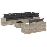  9-dijelni set vrtnih sofa od poliratana s jastucima svjetlosivi | shoptok.hr