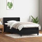 vidaXL Box spring postelja z vzmetnico črna 80x220 cm žamet | Shoptok.si