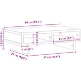  Stalak za monitor siva boja betona 50x27x15 cm drveni | shoptok.hr