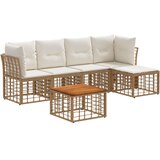  Zunanja garnitura za sedenje 6 pcs Naravna in krem bela, (5000269343) | Shoptok.si