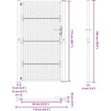  Vrtna vrata crna 100x175 cm čelična križna konstrukcija | shoptok.hr