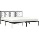  Metalni okvir za krevet s uzglavljem crni 183x213 cm | shoptok.hr