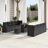  Sjedeća garnitura za vrt 12 kom. 12-Broj sjedala Crna poliratan 90 x 55 x 71 cm | shoptok.hr