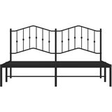 Metalni Kovinski posteljni okvir z vzglavjem črn 183x213 cm | Shoptok.si