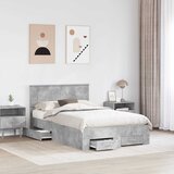  Krevetna konstrukcija s uzglavljem Betonski sivi 120 x 190 cm | shoptok.hr