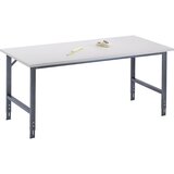 RAU Delovna miza, nastavljiva po višini, 760 - 1080 mm, iverka z oblogo iz melaminske smole, ŠxG 1250 x 800 mm, svetlo siva | Shoptok.si