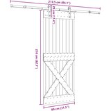  Klizna vrata NARVIK 80 x 210 cm (213,5 cm) Prirodna i crna | shoptok.hr