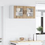  Zidni stakleni ormarić Lucca 2 pcs Hrast artisan | shoptok.hr