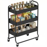 HOMCOM kuhinjski voziček kovina 64,5D x 34Š x 87V cm črna, (5000242718) | Shoptok.si