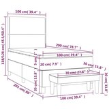 vidaXL Krevet s oprugama i madracem tamnosmeđi 100 x 200 cm od tkanine | shoptok.hr