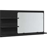vidaXL Kopalniška omarica z ogledalom črn hrast 90x11x45 cm inženirski les | Shoptok.si
