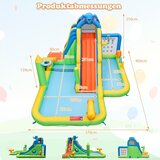  Napuhani vodeni tobogan s dječjim bazenom, zidom za penjanje i vodenim topovima (bez puhala) | shoptok.hr