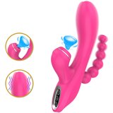 Erospace G-Spot Vibrator with Sucking & Anal Beads Sweet Play A3 Pink | Shoptok.si