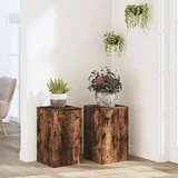 vidaXL Stojalo za rastline 2 kosa dimljeni hrast 30x30x50 cm inž. les