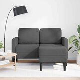 SOFA 2-sjed s ležaljkom u obliku slova L tamnosiva 125 cm lan | shoptok.hr