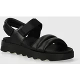 Sorel Usnjeni sandali VIIBE SANDAL ženski, črna barva, 2030511012