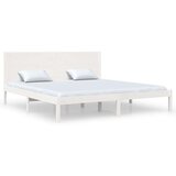  Posteljni okvir bel iz trdne borovine 200x200 cm, (20646430) | Shoptok.si