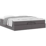  Otomanski okvir kreveta s madracima sivi 200x200cm umjetna koža | Eponuda.com