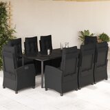 3-dijelni vrtni blagovaonski set s jastucima od poliratana crni | shoptok.hr