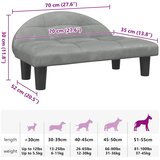  Krevet za pse svjetlosivi 70 x 52 x 30 cm baršunasti | shoptok.hr