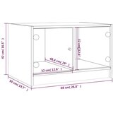  Stolić za kavu sa staklenim vratima boja hrasta 68x50x42 cm | shoptok.hr