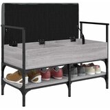  Klupa za cipele siva boja hrasta 85,5x42x57,5 cm drvena | shoptok.hr