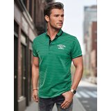 DStreet Koszulka męska polo w paski zielona | shoptok.hr