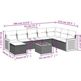  9-dijelni set vrtnih sofa s jastucima bež od poliratana | shoptok.hr